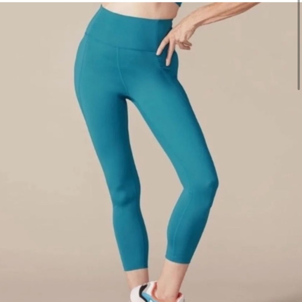 Girlfriend Collective Olympia Teal High Rise Leggings Small 23.5” - Picture 1 of 6